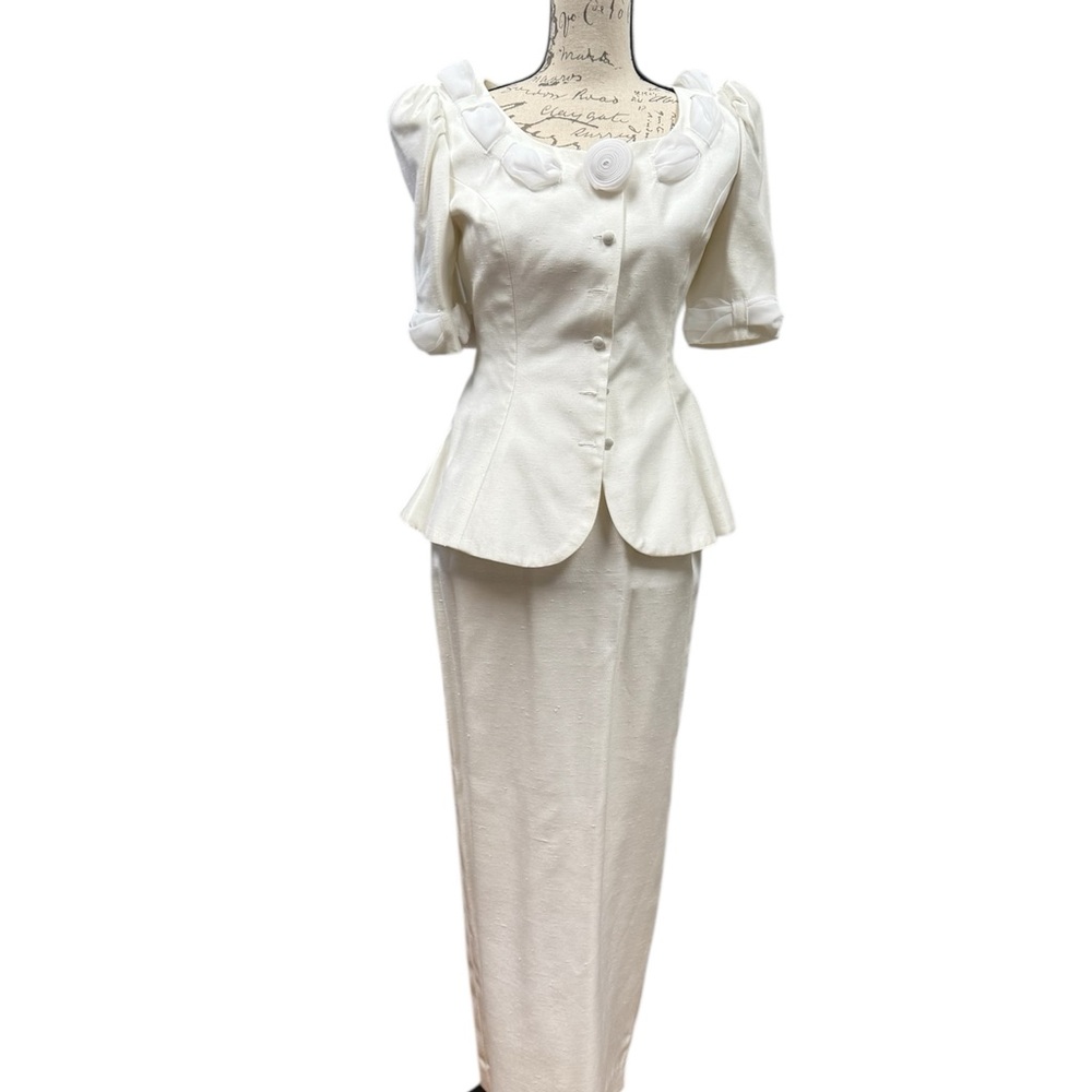 Watters White 2 piece Wedding Dress size 4